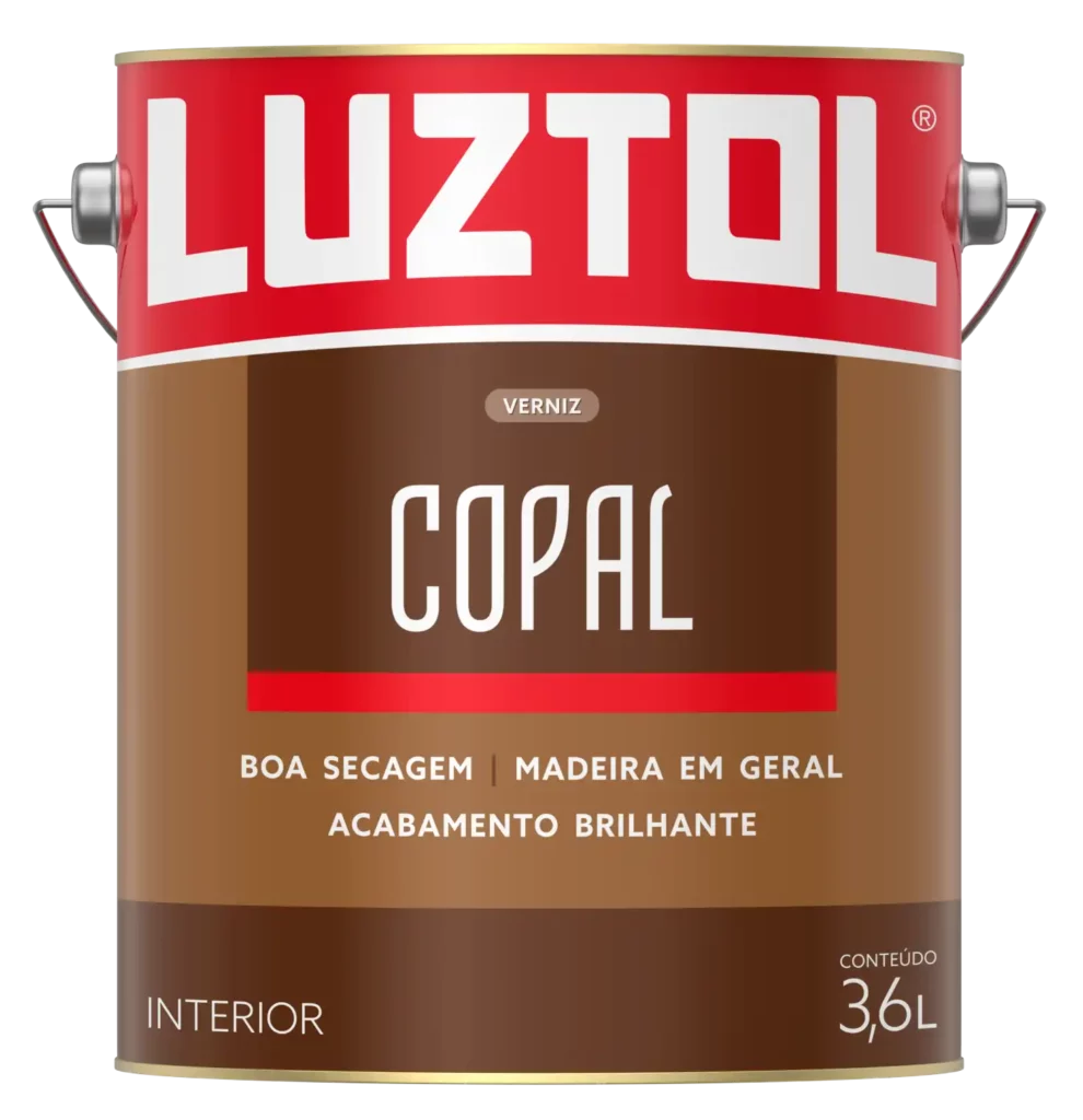 Tintas Luztol - Qualidade Superior - Verniz Copal_Galão_3_6L - Boa Secagem - Madeira - Acabamento Brilhante - Interior